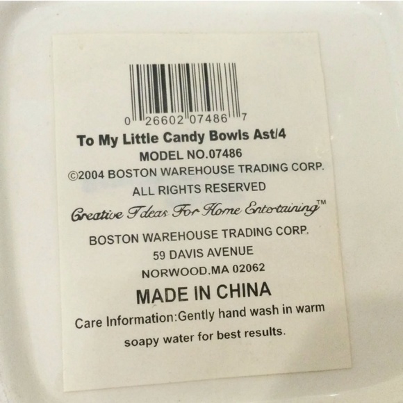 Boston Warehouse Set of 2 Candy Bowls/Dishes “To My Little Cookie” - Picture 5 of 6